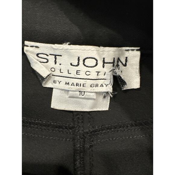 St. John Collection designer black cargo pants‎ with gold button accents size 10 - Picture 7 of 7